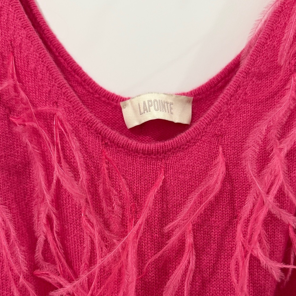 Vibrant Pink Feathered Tank Top - Picture 7 of 8